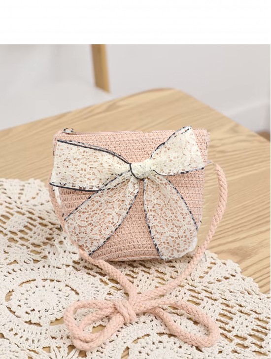Crochet Mini Bag W/ Lace Ribbon